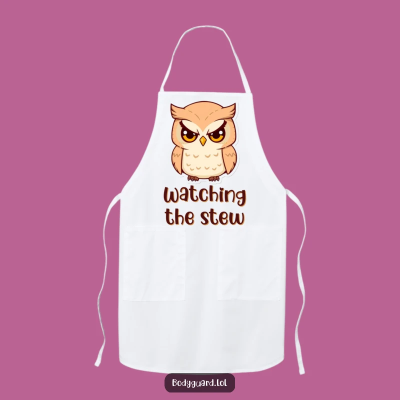 Funny Owl Survey Apron: Hilarious Kitchen Watcher for the Observant Cook