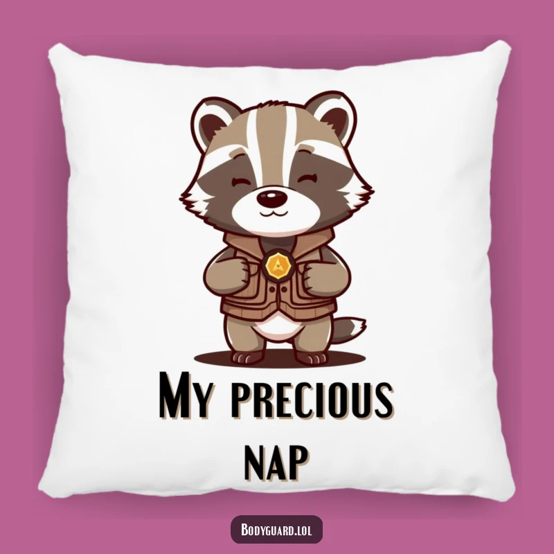 Funny Badger Protector Pillow: Cozy Support with a Hilarious Guard