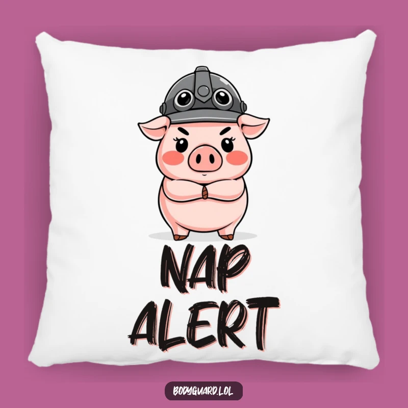 Funny Pig Guard Pillow: Cozy Comfort with a Hilarious Stern Officer Design