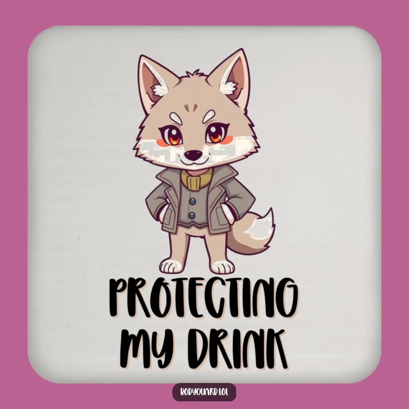 Funny Wolf Jacket Coaster: Protect Surfaces With Authority