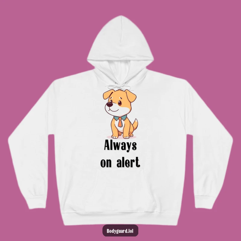 Funny Dog Tie Hoodie: Cozy Loyalty with a Hilarious Alert Design