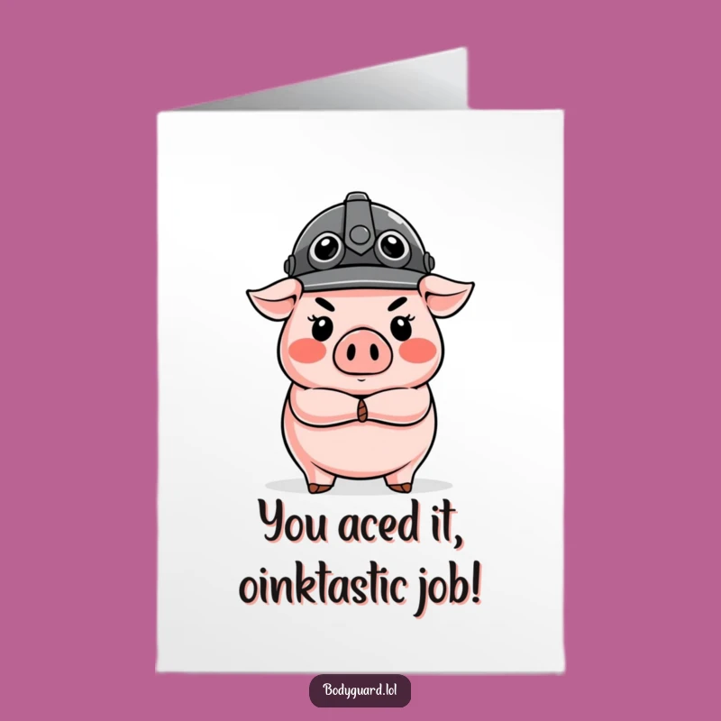 Free Printable Pig Helmet Congrats Card: Hilarious Downloadable Gift for Achievements