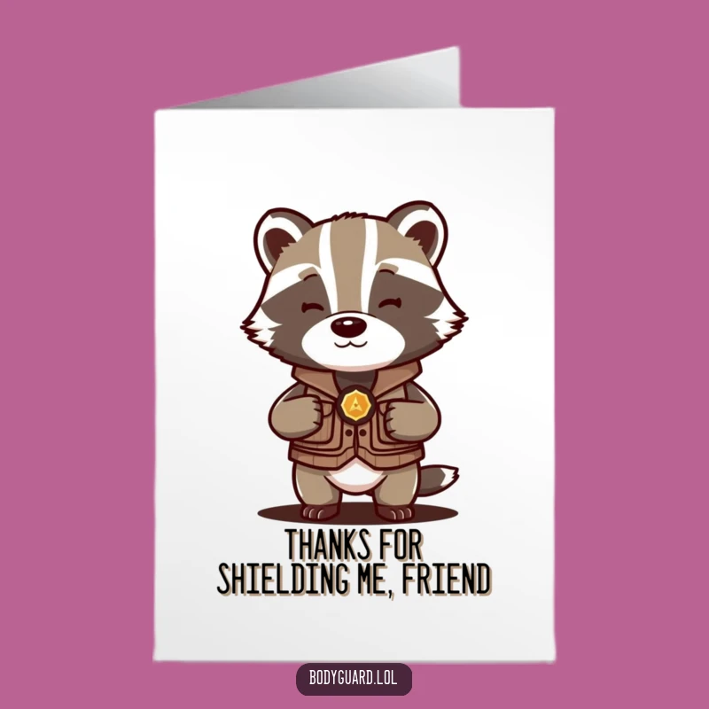 Free Printable Badger Vest Thank You Card: Funny Downloadable Gift for Cherished Thanks