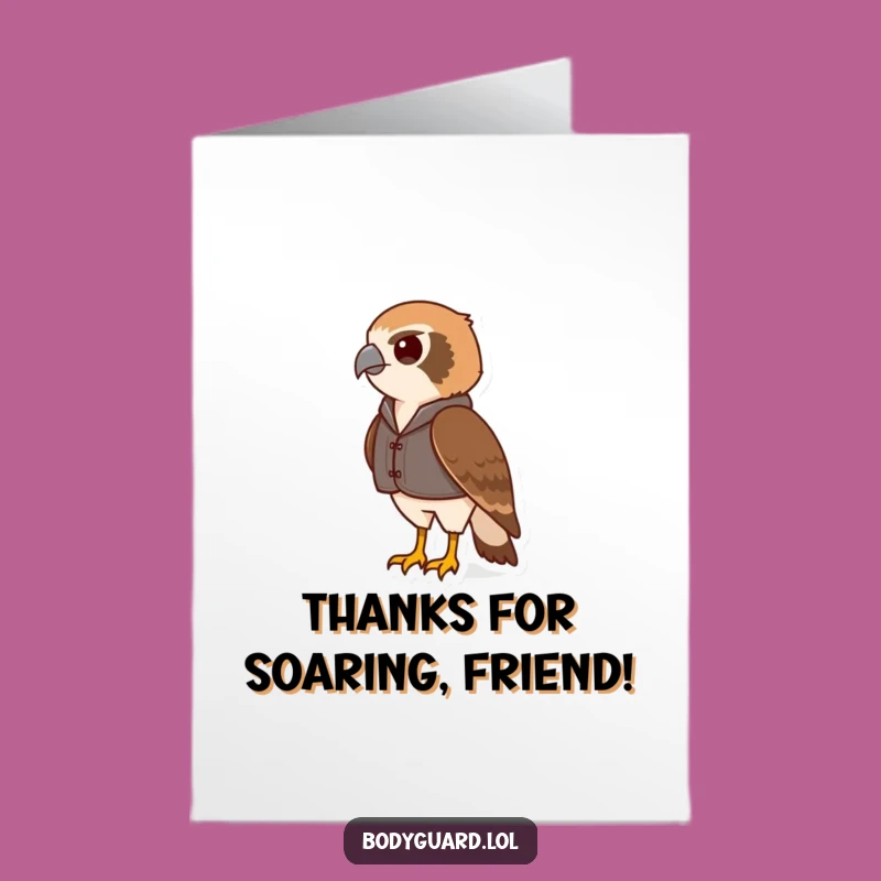Free Printable Thank You Card: Hawk Offers Thanks with a Smile