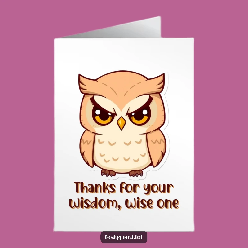 Free Printable Owl Thank You Card: Wise & Funny Downloadable Gift for Appreciation